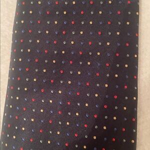 Charvet Black Silk Tie with Multicolor Dots